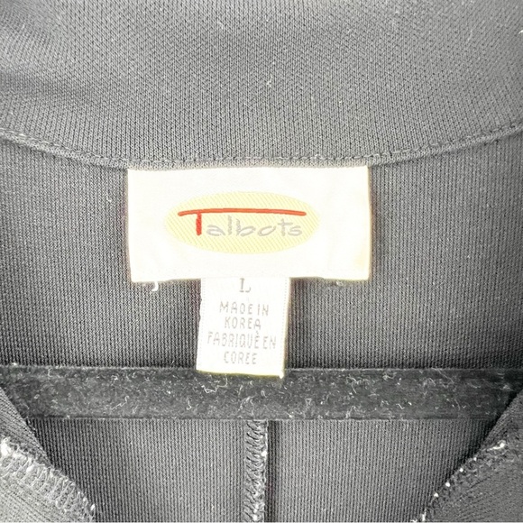 ✅ VINTAGE TALBOTS BLACK MAXI STRETCH KNIT SHIRT DRESS SIZE LARGE - Picture 2 of 6